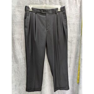 Stafford Dress Pants Mens 36x30 Gray Polyester‎ Worsted Wool Blend